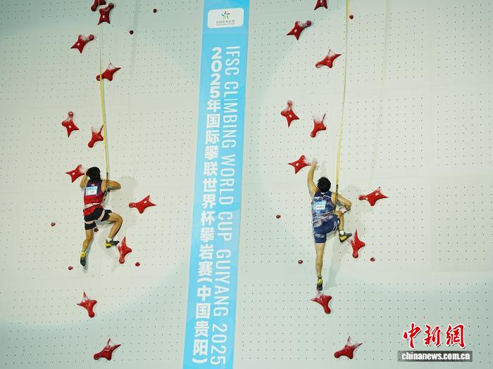 中国选手包揽男女速度赛冠军 贵阳攀岩世界杯圆